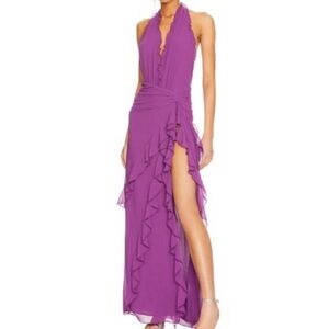 NBD maxi Purple Ruffled Gown